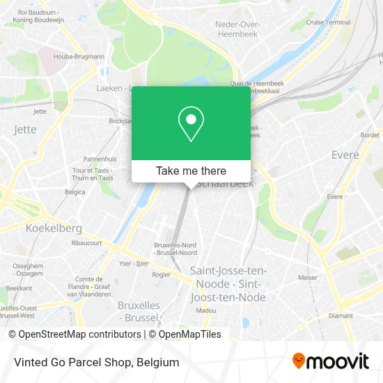 Vinted Go Parcel Shop map