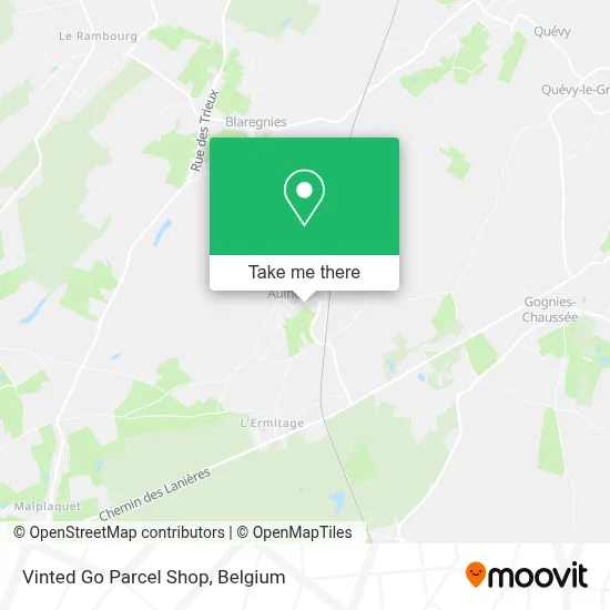 Vinted Go Parcel Shop map