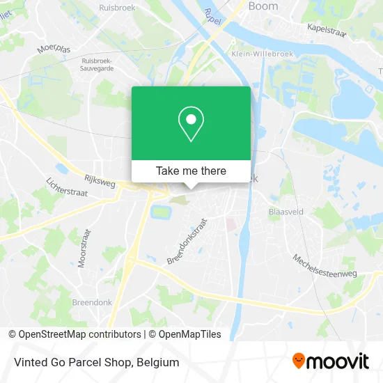 Vinted Go Parcel Shop map