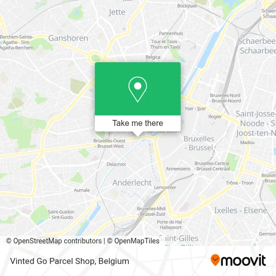 Vinted Go Parcel Shop map