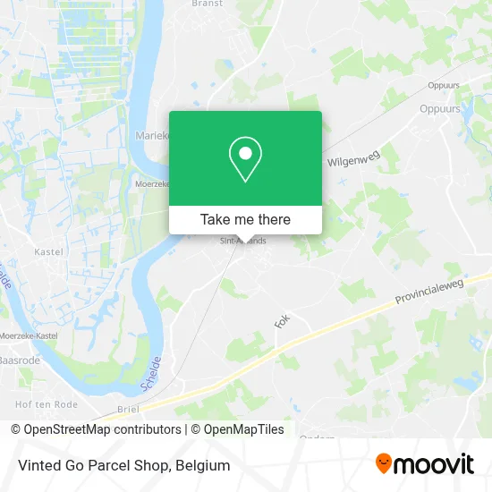Vinted Go Parcel Shop map