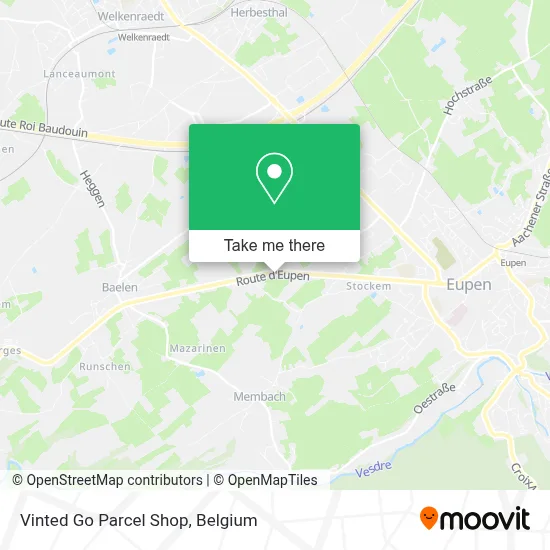 Vinted Go Parcel Shop map