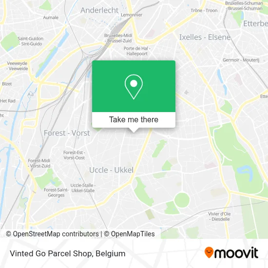 Vinted Go Parcel Shop map