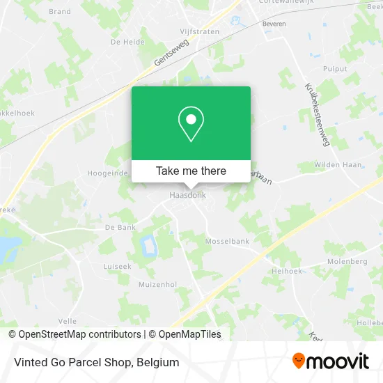 Vinted Go Parcel Shop map
