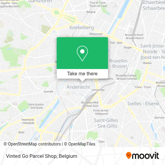 Vinted Go Parcel Shop map