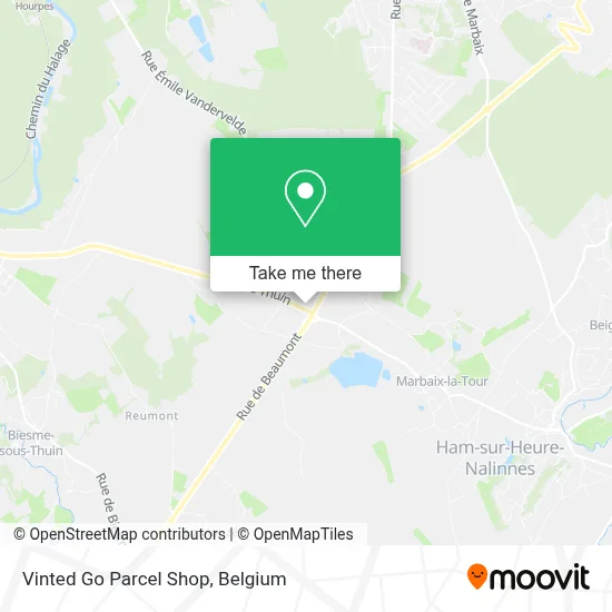 Vinted Go Parcel Shop map