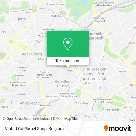 Vinted Go Parcel Shop map