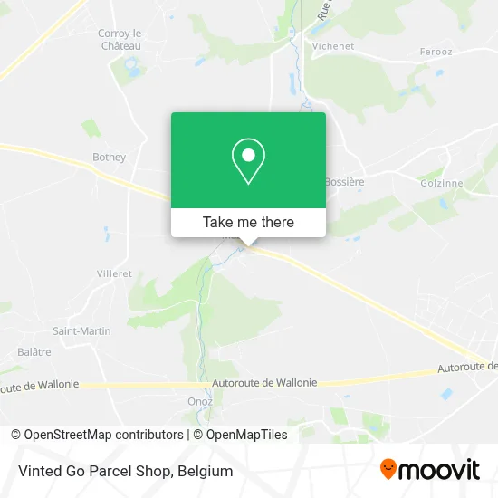 Vinted Go Parcel Shop map