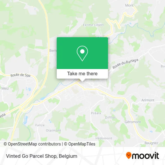 Vinted Go Parcel Shop map