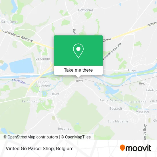 Vinted Go Parcel Shop map