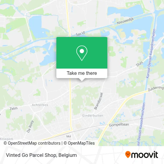 Vinted Go Parcel Shop map