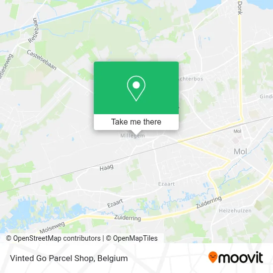 Vinted Go Parcel Shop map