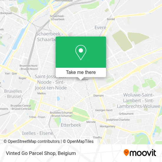Vinted Go Parcel Shop map