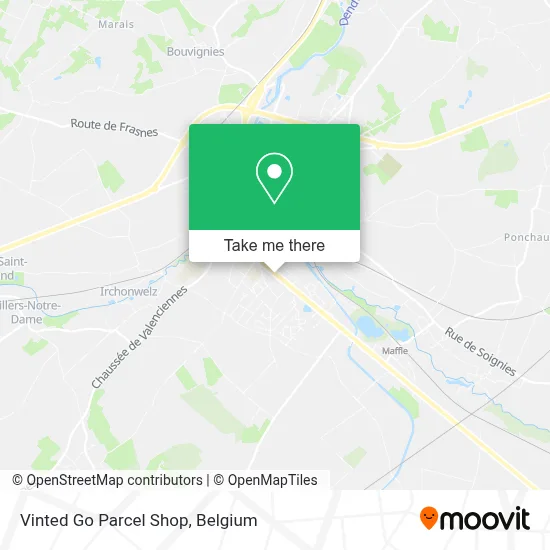 Vinted Go Parcel Shop map