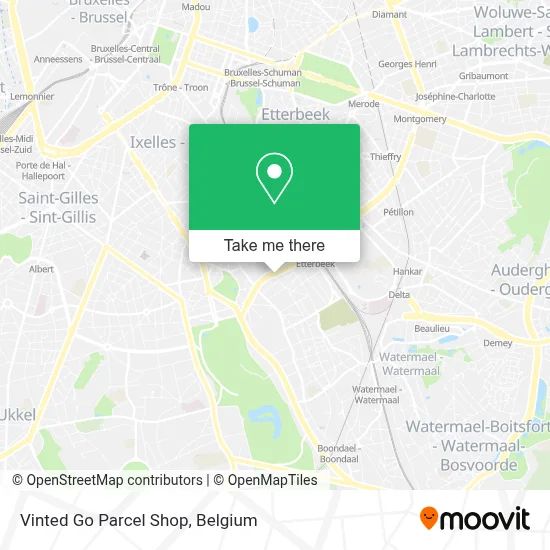 Vinted Go Parcel Shop map