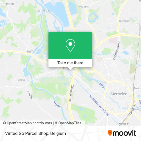 Vinted Go Parcel Shop map