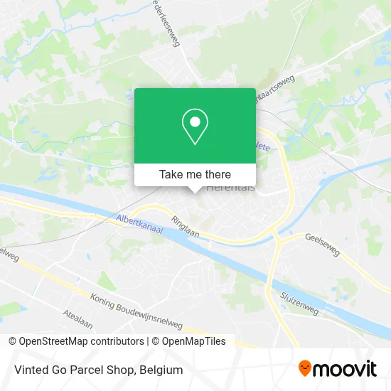Vinted Go Parcel Shop map