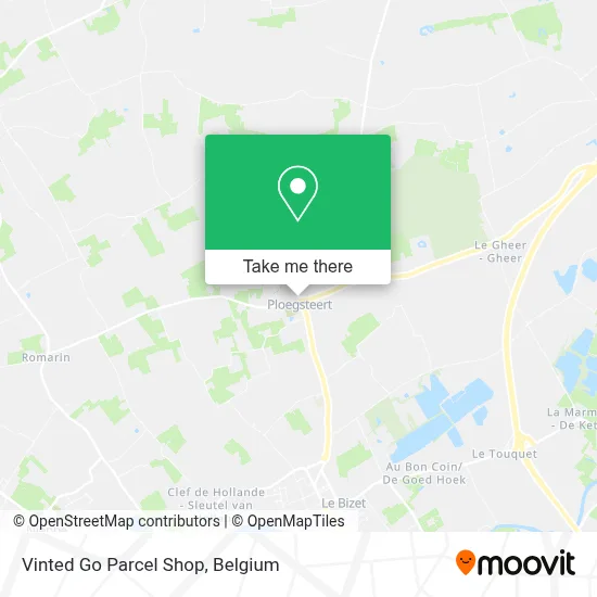Vinted Go Parcel Shop map