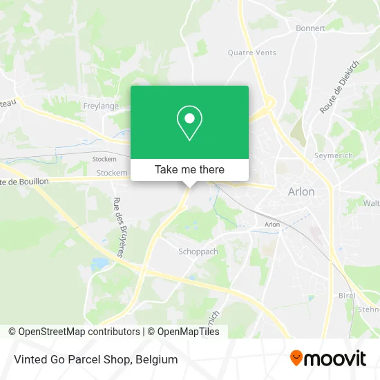 Vinted Go Parcel Shop map