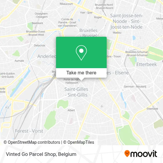 Vinted Go Parcel Shop map