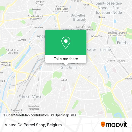 Vinted Go Parcel Shop map