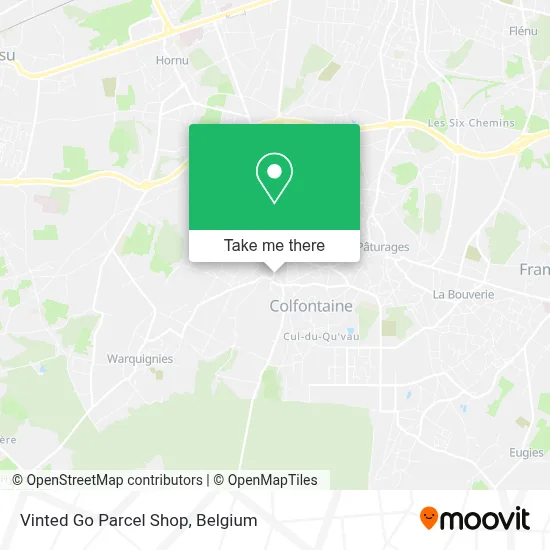 Vinted Go Parcel Shop map