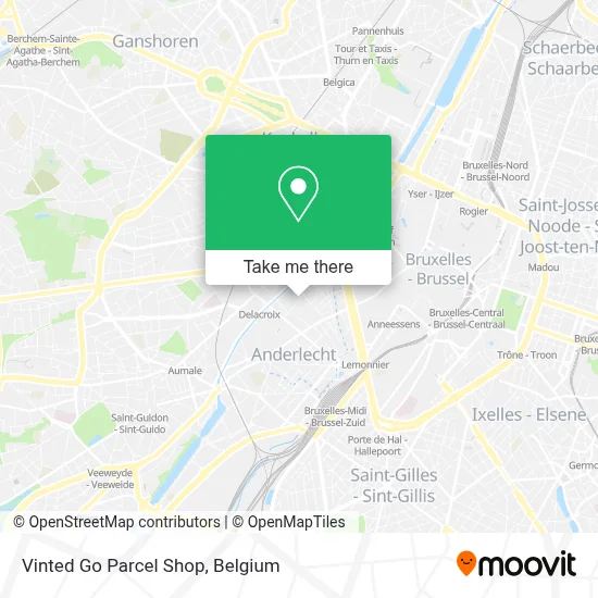 Vinted Go Parcel Shop map