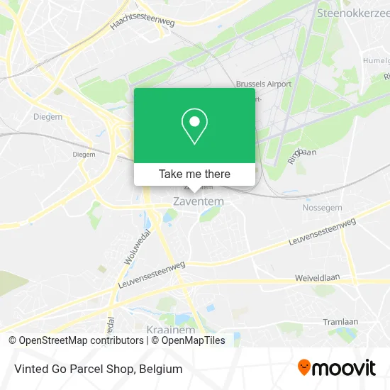 Vinted Go Parcel Shop map