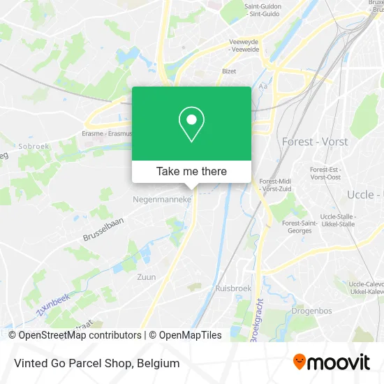 Vinted Go Parcel Shop map