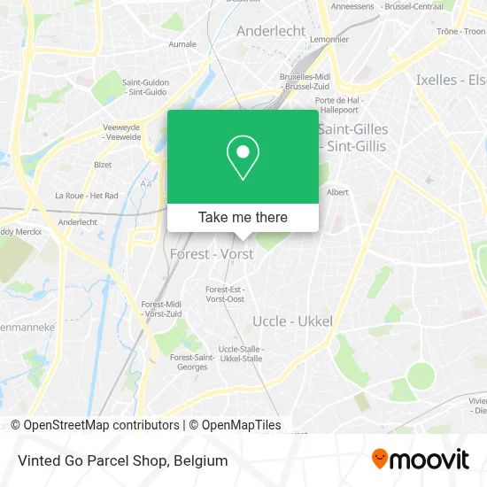 Vinted Go Parcel Shop map