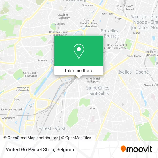 Vinted Go Parcel Shop map