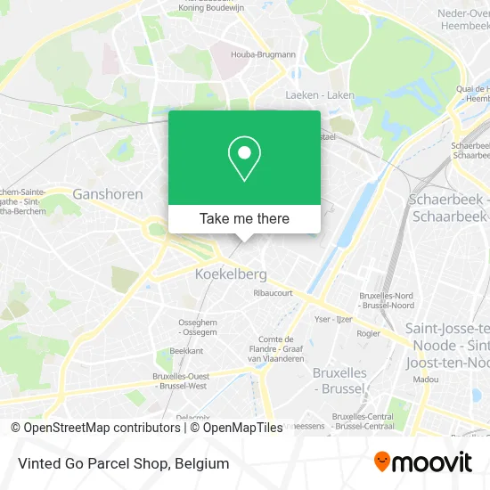 Vinted Go Parcel Shop map