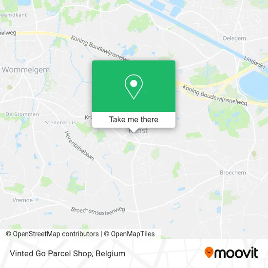 Vinted Go Parcel Shop map