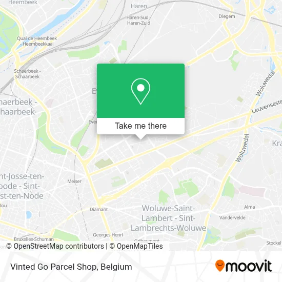 Vinted Go Parcel Shop map