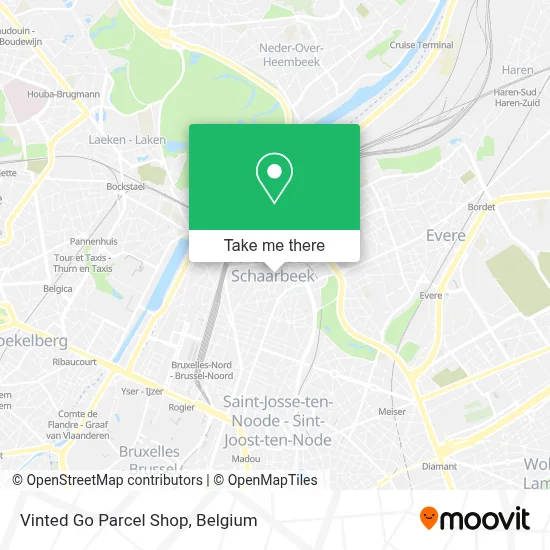 Vinted Go Parcel Shop map