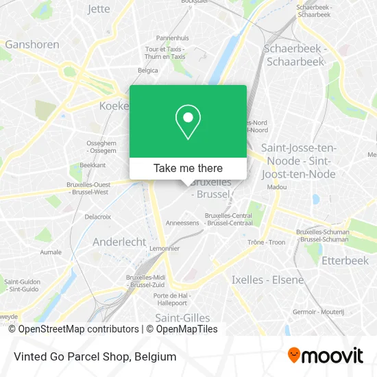 Vinted Go Parcel Shop map