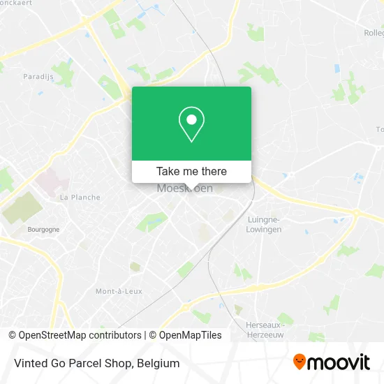 Vinted Go Parcel Shop map