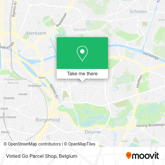 Vinted Go Parcel Shop map