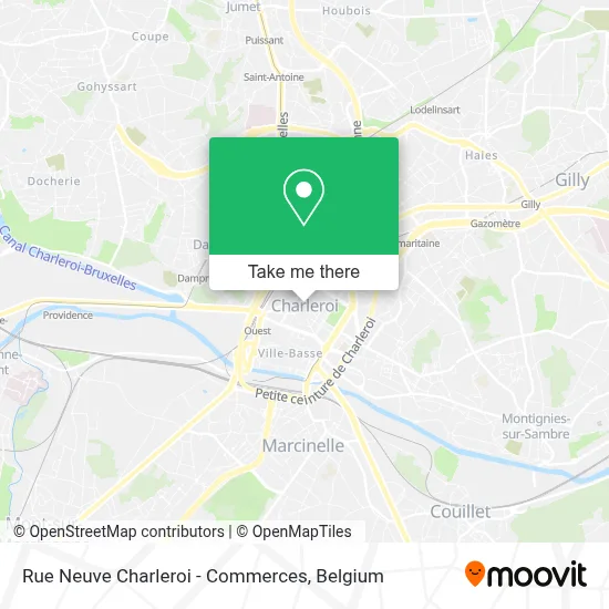 Rue Neuve Charleroi - Commerces plan