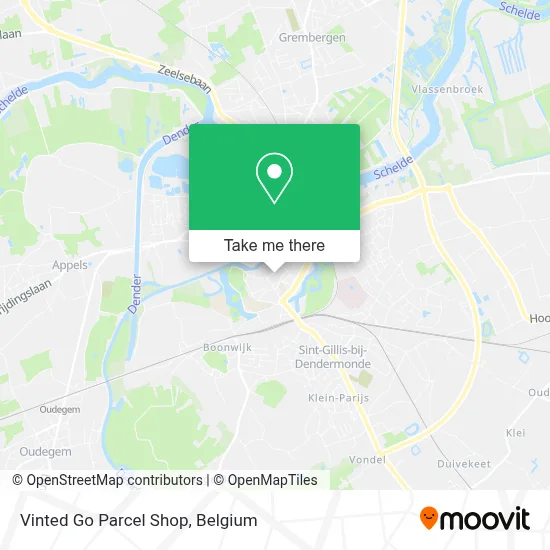 Vinted Go Parcel Shop map
