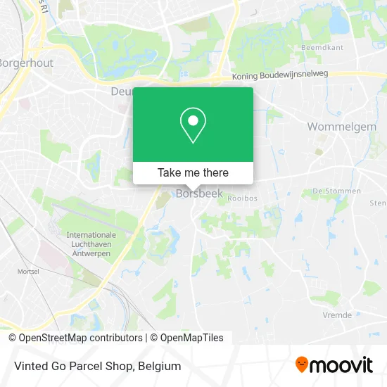 Vinted Go Parcel Shop map