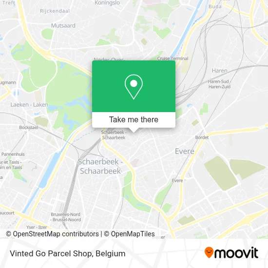 Vinted Go Parcel Shop map