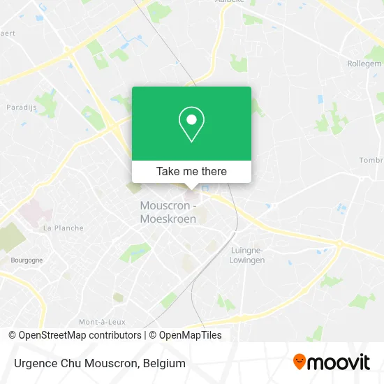 Urgence Chu Mouscron map