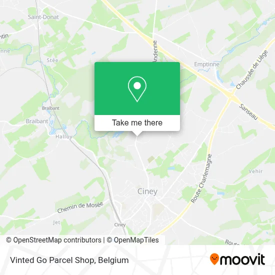 Vinted Go Parcel Shop map