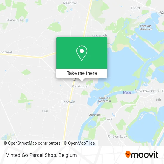 Vinted Go Parcel Shop map