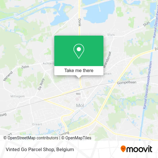 Vinted Go Parcel Shop map