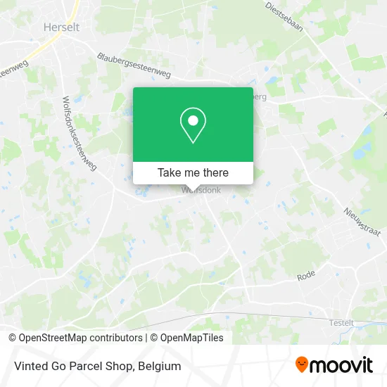 Vinted Go Parcel Shop map