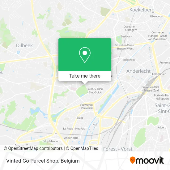Vinted Go Parcel Shop map