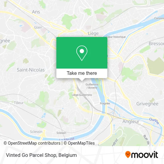 Vinted Go Parcel Shop map