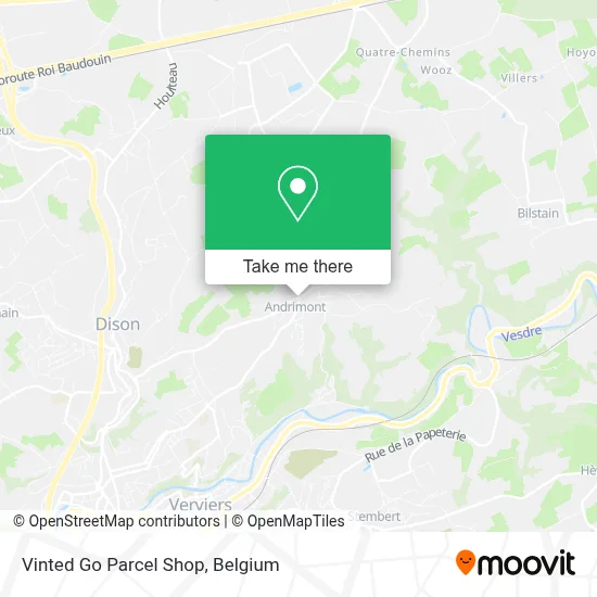 Vinted Go Parcel Shop map